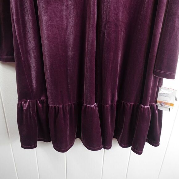 Taylor Womens Velvet Shift Dress Size 16W - Picture 7 of 12